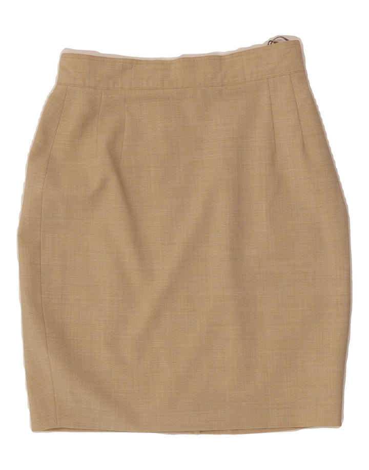 HIRSCH Womens Pencil Skirt UK 10 Small W26  Beige Polyester Vintage Hirsch and Second-Hand Hirsch from Messina Hembry 
