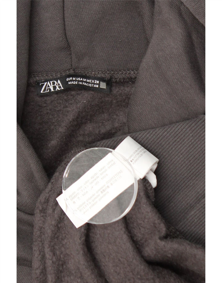 Zara Γυναικείο Hoodie Jumper UK 14 Medium Grey Cotton