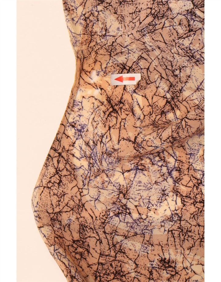 Vintage γυναικείο Abstract Pattern Shift φόρεμα UK 16 Large καφέ