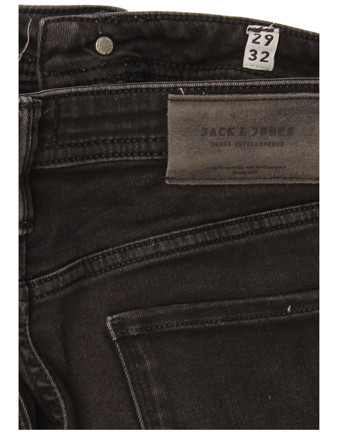 JACK & JONES Mens GLENN Slim Jeans W29 L32 Black Cotton
