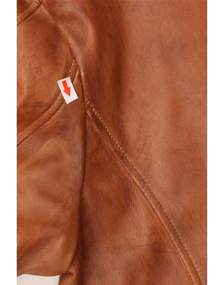 Trapper Ανδρικό Δερμάτινο Μπουφάν IT 56 3XL Καφέ Δερμάτινο