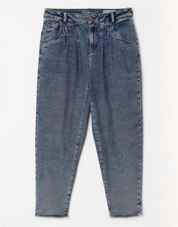 Vintage γυναικεία μαματικά ψηλόμεσα κωνικό τζιν UK 12 Medium W30 L27 Blue