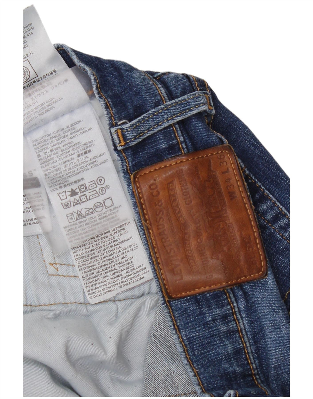 Levi's Mens 512 Slim Tapered Jeans W34 L33 Μπλε βαμβακερό