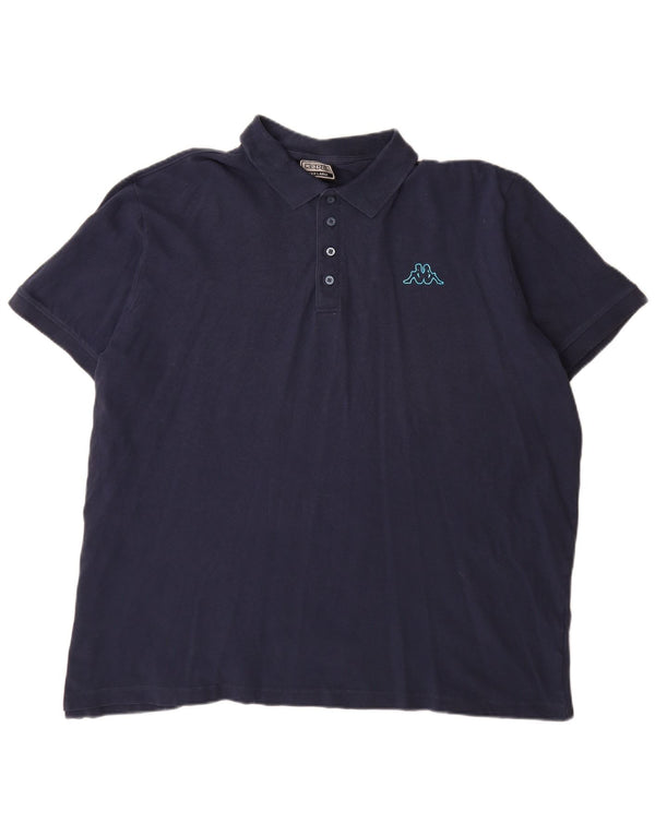 Ανδρικό μπλουζάκι πόλο Kappa 3XL Navy Blue Cotton