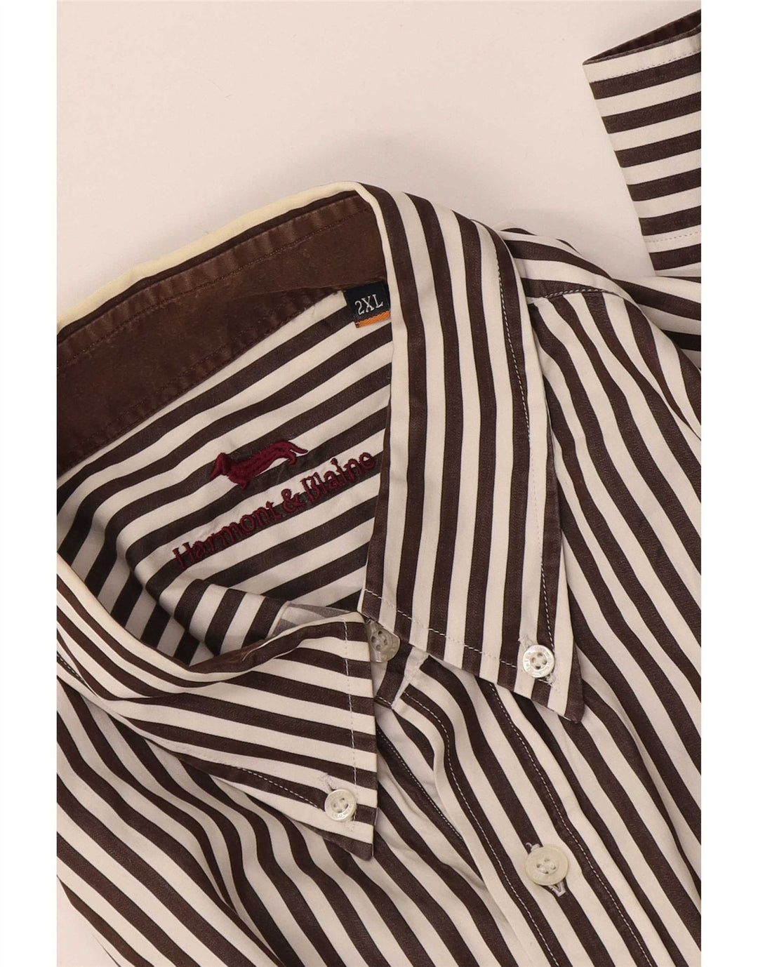 Ανδρικό πουκάμισο Harmont & Blaine 2XL καφέ pinstripe