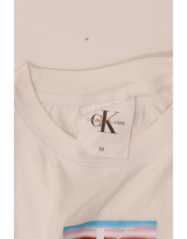 Calvin Klein Γυναικείο Crop Graphic Vest Top UK 12 Medium White