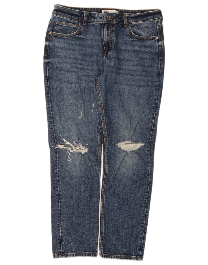 Zara Γυναικεία στραβά τζιν EU 40 Medium W30 L28 Μπλε βαμβακερό