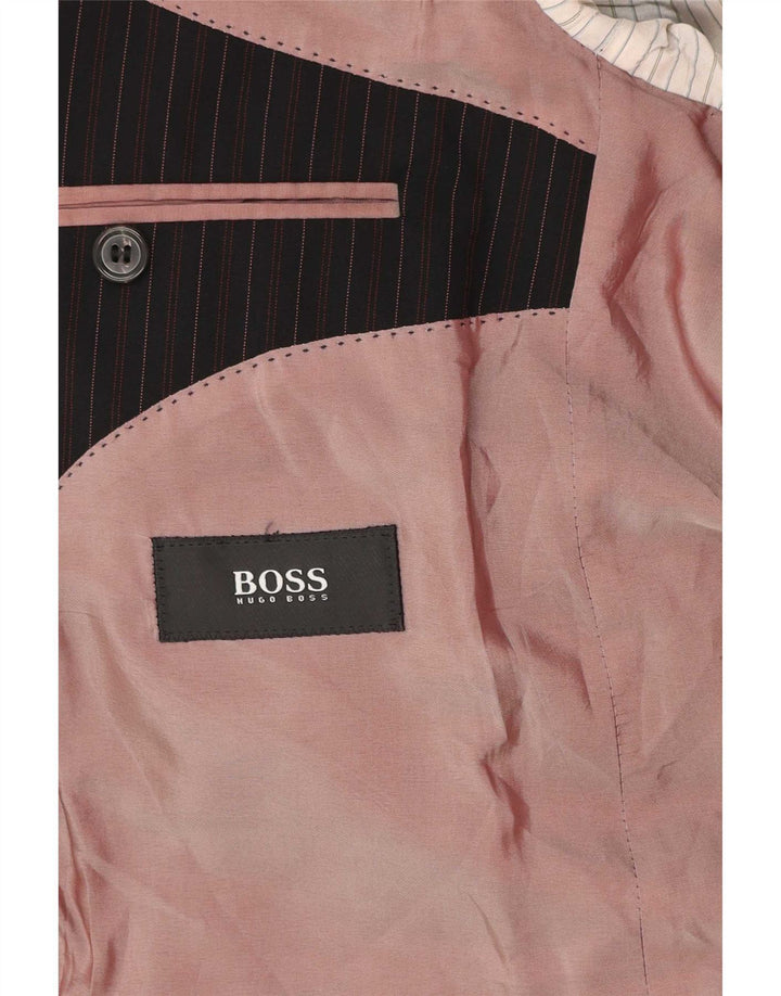 Hugo Boss Ανδρικό σακάκι σακάκι με 3 κουμπιά IT 52 XL Κλασικό μάλλινο μαύρο ρίγες