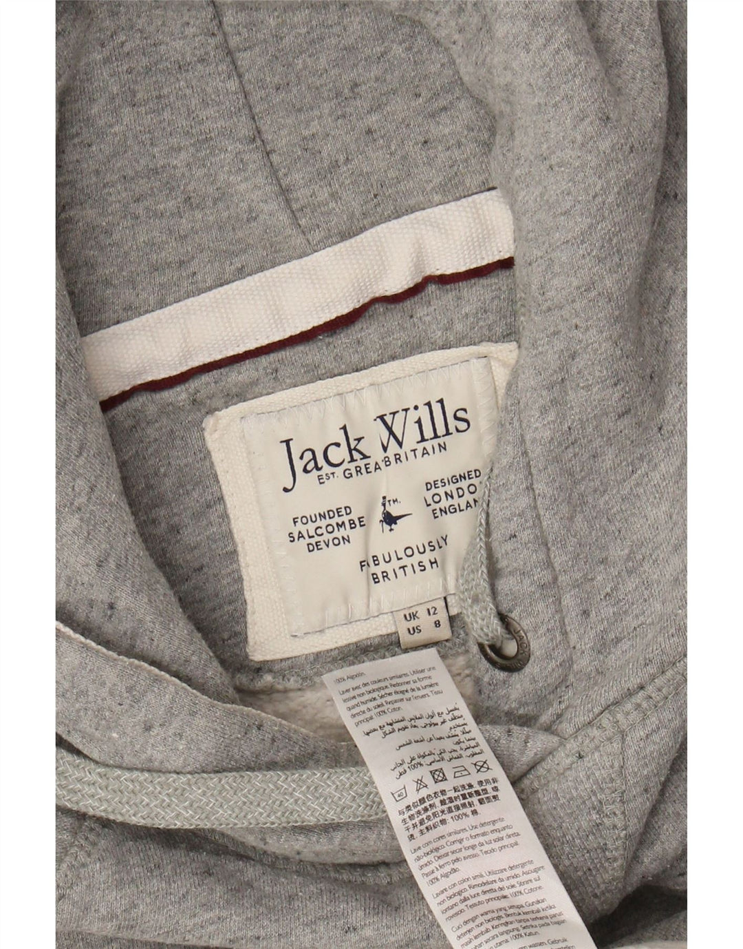 JACK WILLS Γυναικείο φόρεμα με κουκούλα με κουκούλα UK 12 Medium Grey Colourblock
