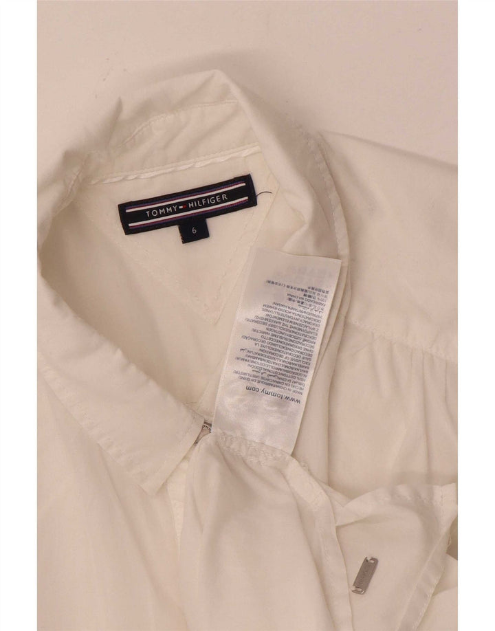 Tommy Hilfiger Γυναικείο αμάνικο πουκάμισο Μπλούζα US 6 Μεσαίο λευκό βαμβακερό