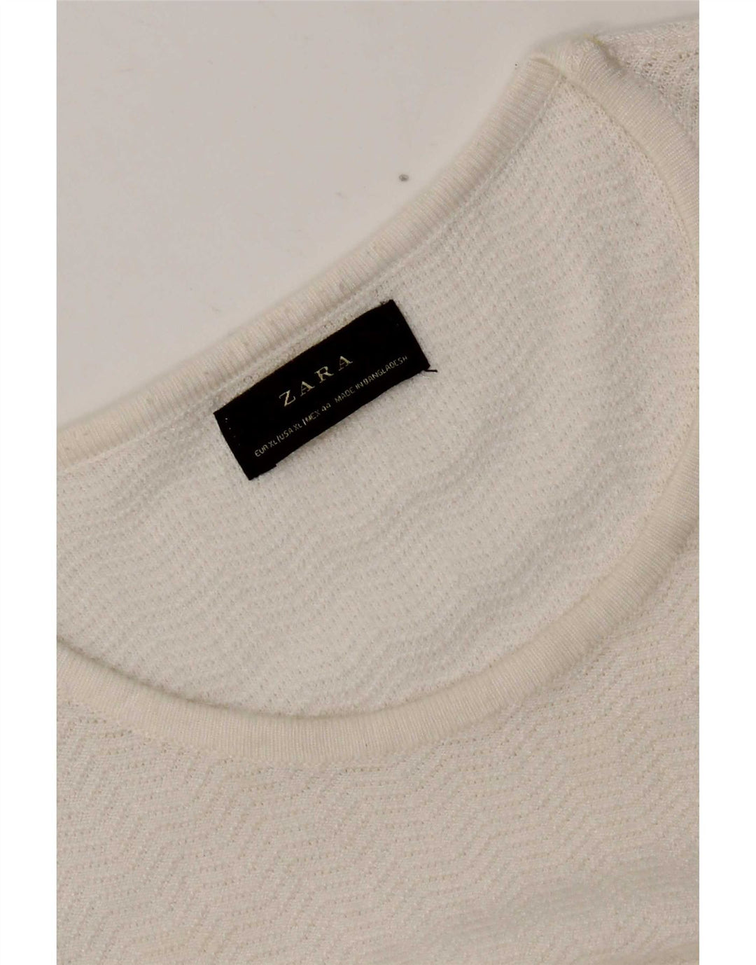 Zara Γυναικείο τοπ Μακρύ μανίκι UK 18 XL Λευκό ψαροκόκαλο