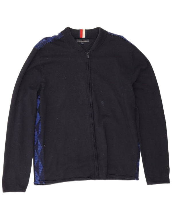Ανδρικό πουλόβερ Tommy Hilfiger Ζακέτα XL Navy Blue Geometric Cotton
