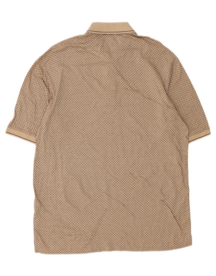 DOCKERS Mens Polo Shirt Medium Beige Geometric Cotton Vintage Dockers and Second-Hand Dockers from Messina Hembry 