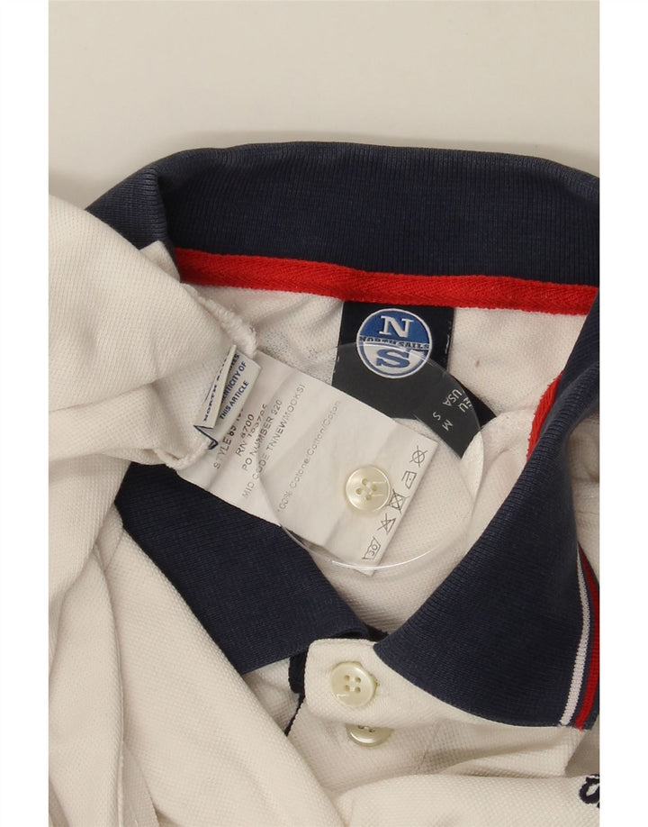 NORTH SAILS Mens Polo Shirt Small White Cotton Vintage North Sails and Second-Hand North Sails from Messina Hembry 