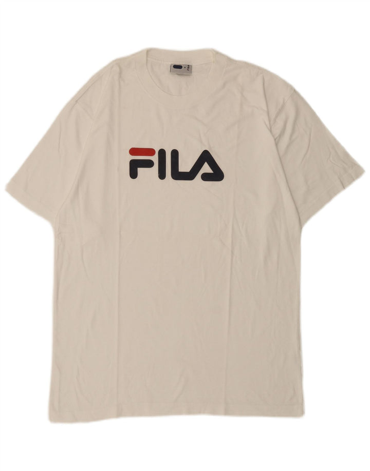 Ανδρικό γραφικό T-shirt Fila Top Medium White