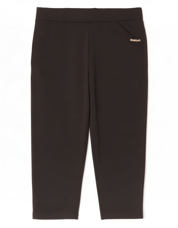 Reebok Γυναικεία Κάπρι Κολάν UK 12 Μεσαίου Μαύρου Πολυεστέρα