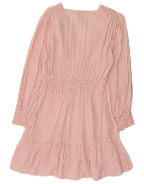 Zara Γυναικείο μακρυμάνικο φόρεμα UK 14Large Pink