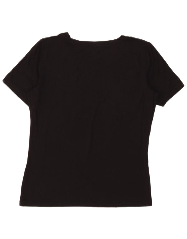 Γυναικείο γραφικό μπλουζάκι Luisa Spagnoli Top UK 14 Medium Black