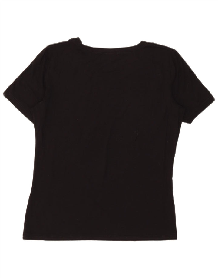 Γυναικείο γραφικό μπλουζάκι Luisa Spagnoli Top UK 14 Medium Black