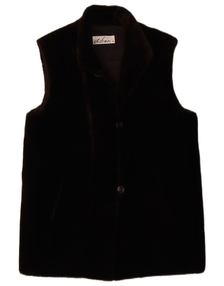Vintage Γυναικεία Oversized Faux Fur Gilet EU 38 Μεσαίου καφέ Πολυακρυλικό