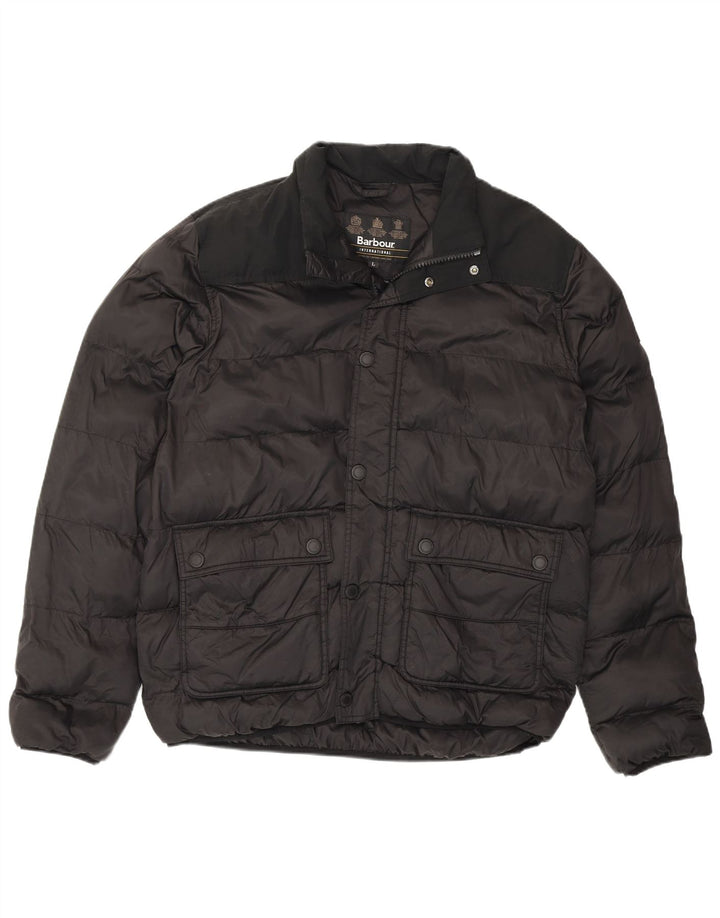 Ανδρικό μπουφάν Barbour με επένδυση UK 40 Large Black Polyamide