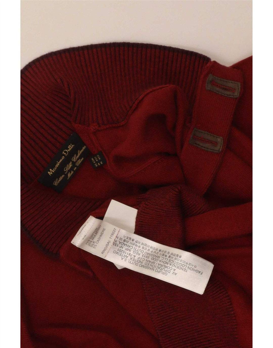 Ανδρικό πουλόβερ Massimo Dutti με κουμπιά για λαιμό, μεσαίο βαμβάκι
