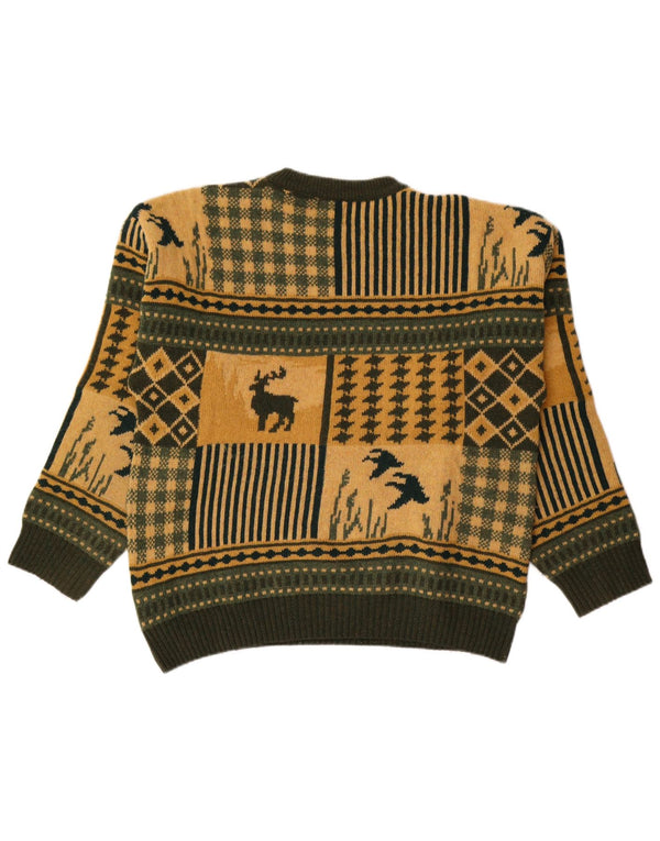 Ανδρικό πουλόβερ Gun Club Novelty Fit Crew Neck Jumper Medium Green Fair Isle