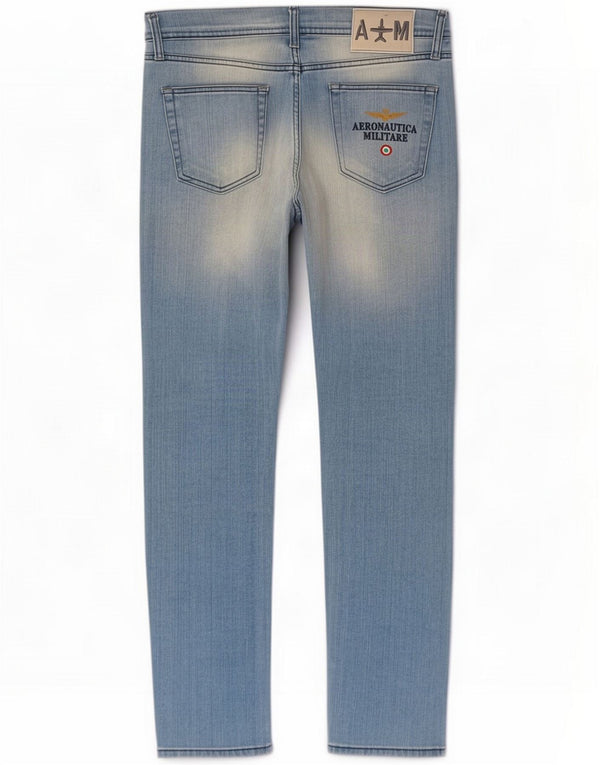Aeronautica Militare Mens Slim Jeans IT 50 Large W34 L31 Blue Cotton