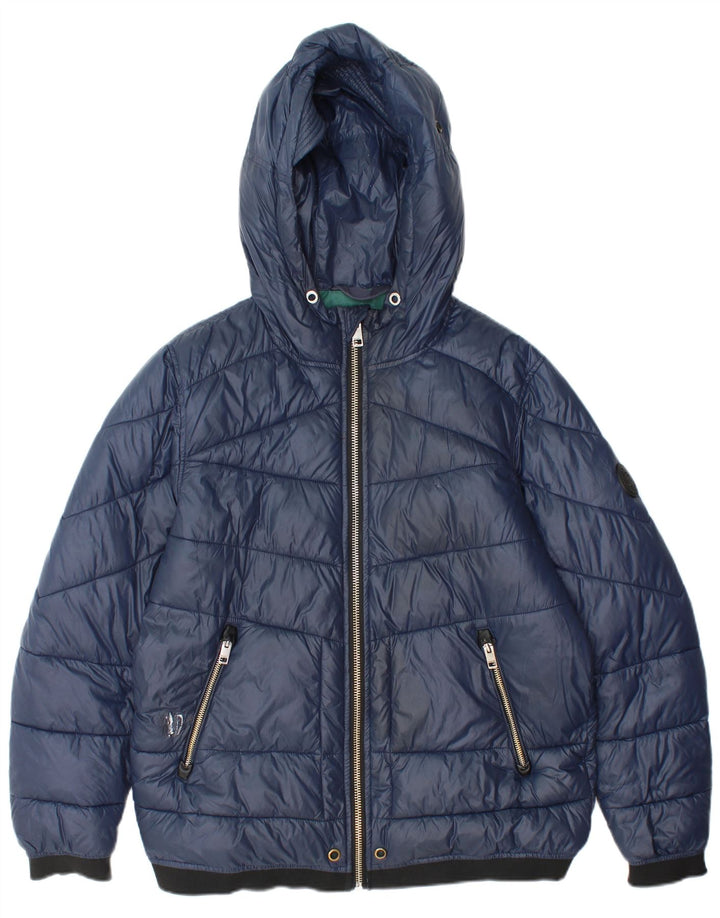 Ανδρικό ντίζελ μπουφάν με κουκούλα UK 36 Small Navy Blue Nylon