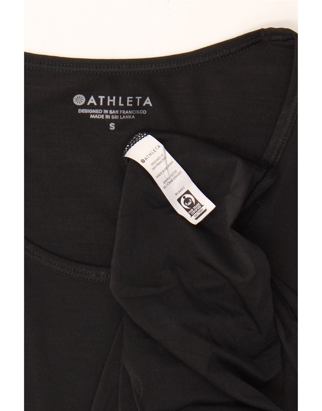 ATHLETA Womens T-Shirt Top UK 10 Small Black Polyester Vintage Athleta and Second-Hand Athleta from Messina Hembry 