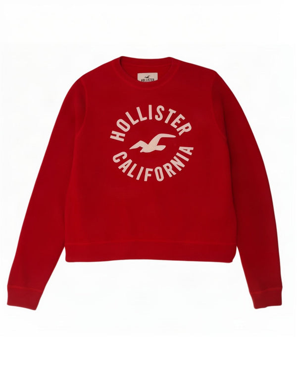 Γυναικείο Φούτερ Hollister Graphic Jumper UK 12 Μεσαίο κόκκινο βαμβακερό