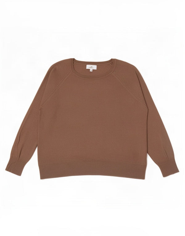 Zara γυναικείο πουλόβερ με λαιμό σκακιέρα UK 18 XL καφέ βισκόζη