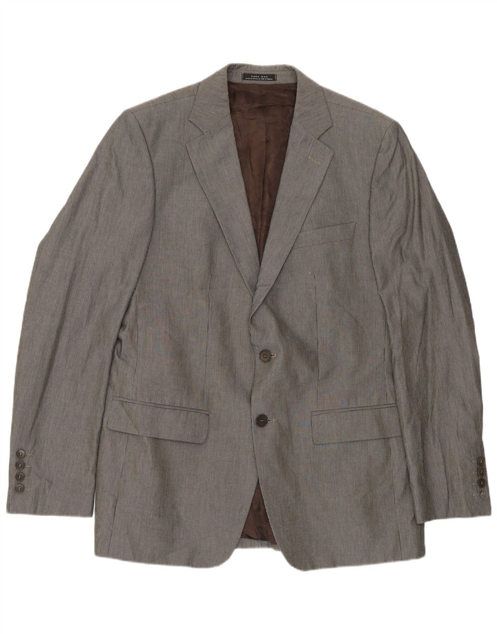 Zara Ανδρικό σακάκι μπλέιζερ με 2 κουμπιά EU 52 Large Grey Pinstripe