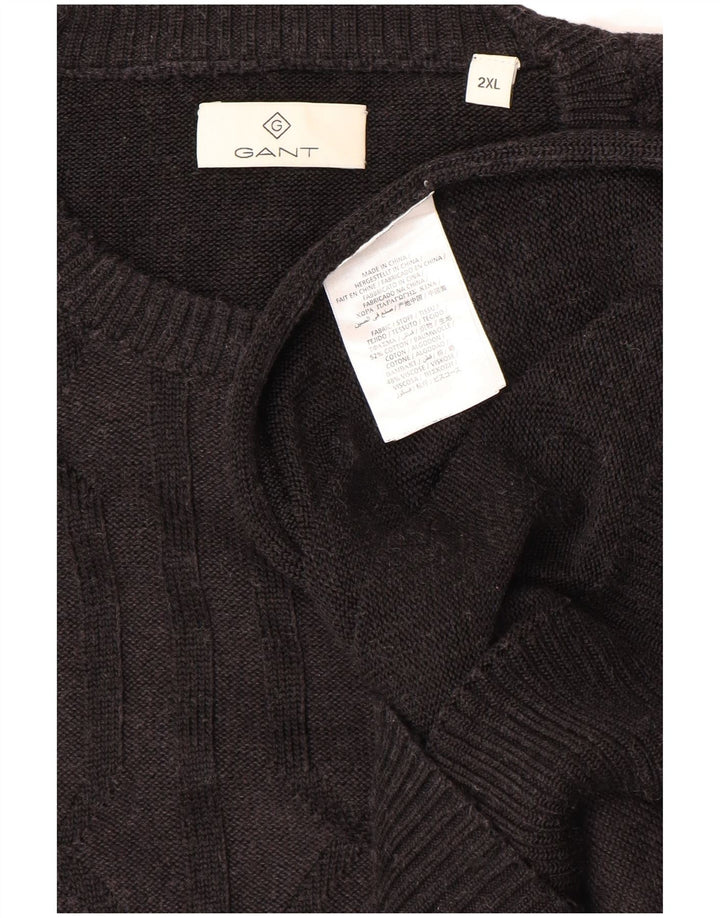 GANT Mens Crew Neck Jumper Sweater 2XL Grey Cotton