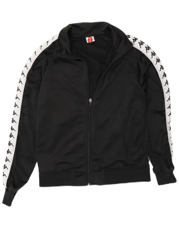 Γυναικεία αθλητική φόρμα γραφικών Kappa Top Jacket UK 10 Small Black Colourblock