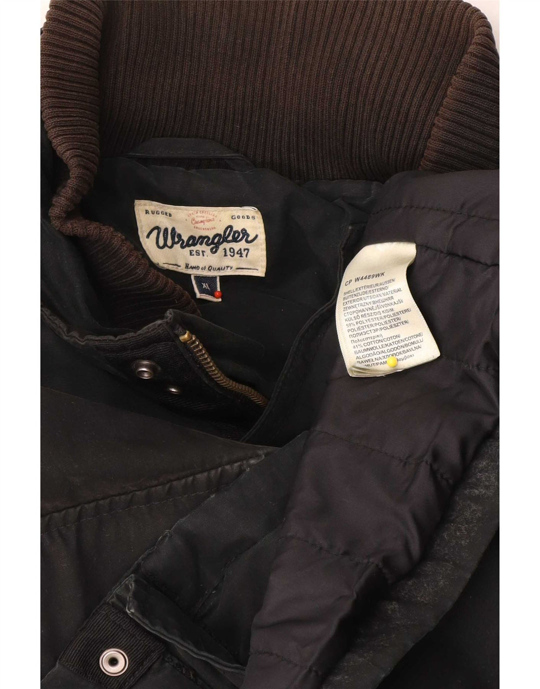 Wrangler Mens Utility Jacket UK 42 XL Μαύρο Πολυεστέρας