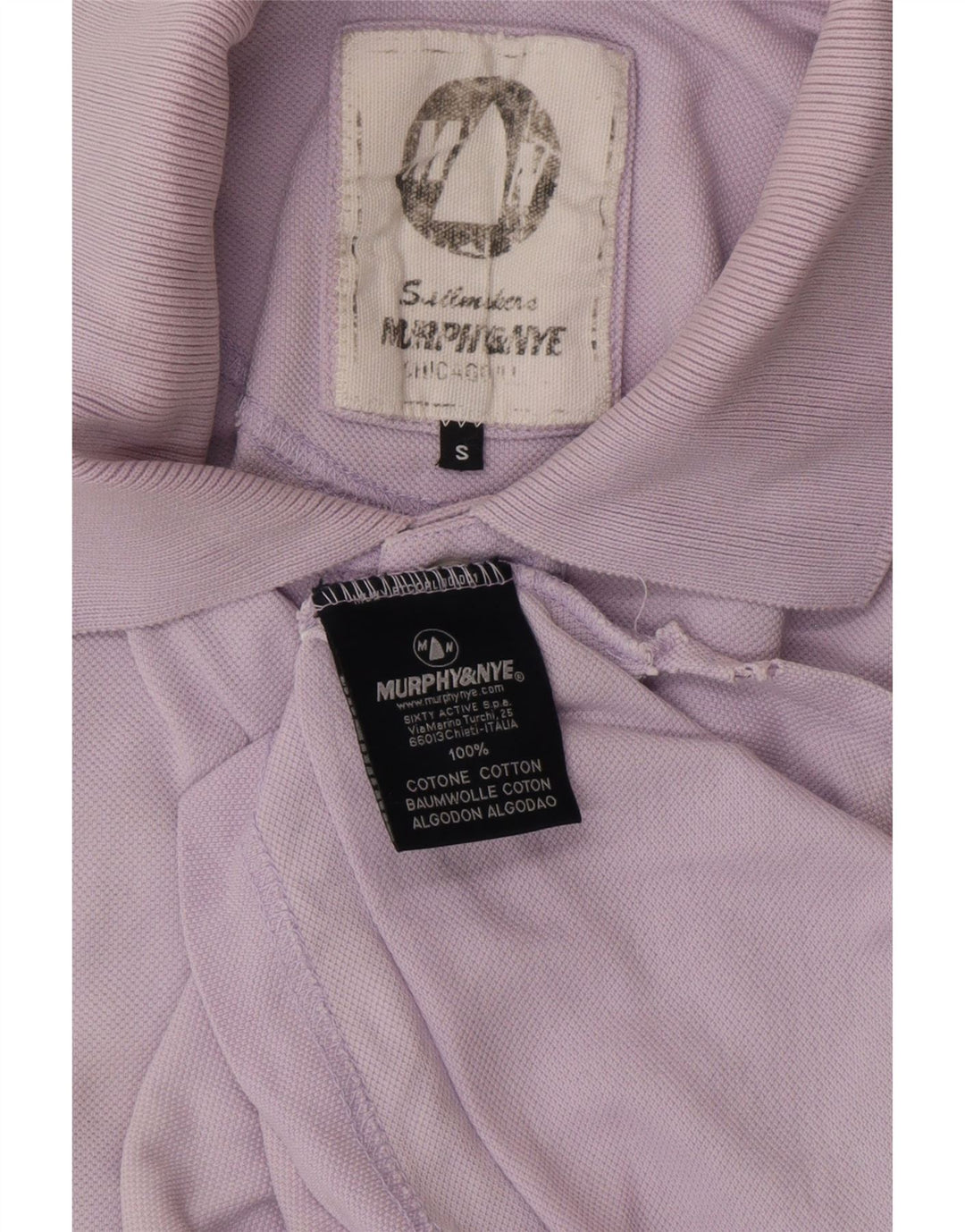 MURPHY & NYE Γυναικείο Πόλο Μπλουζάκι UK 10 Small Purple Cotton