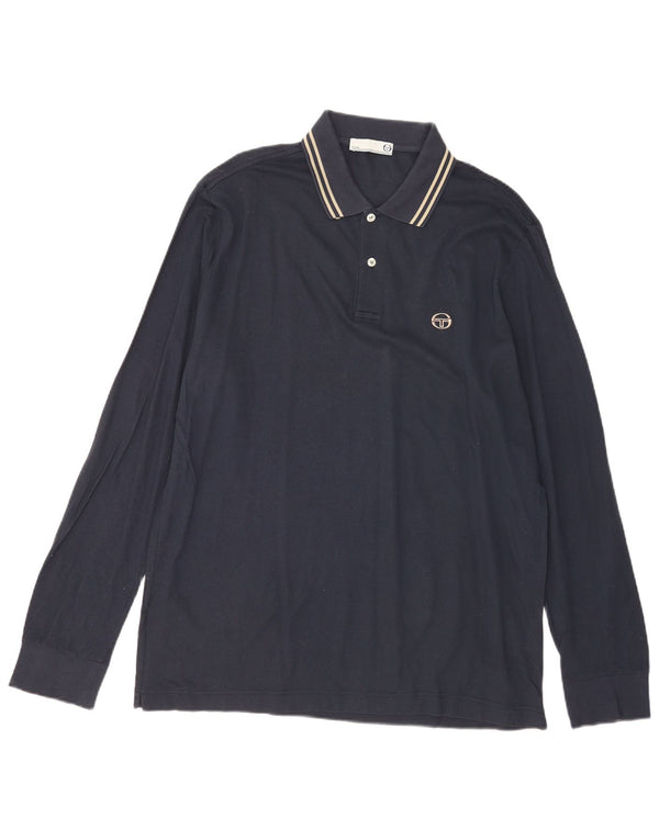 SERGIO TACCHINI Ανδρικό Milano Μακρυμάνικο Πόλο Μπλουζάκι 2XL Navy Blue ριγέ