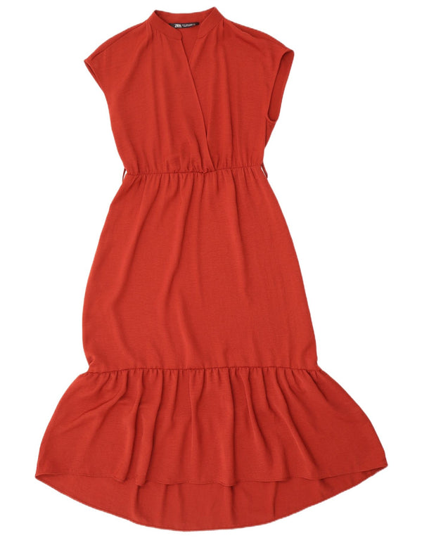 Zara Γυναικείο Αμάνικο Maxi Φόρεμα UK 6 XS Red