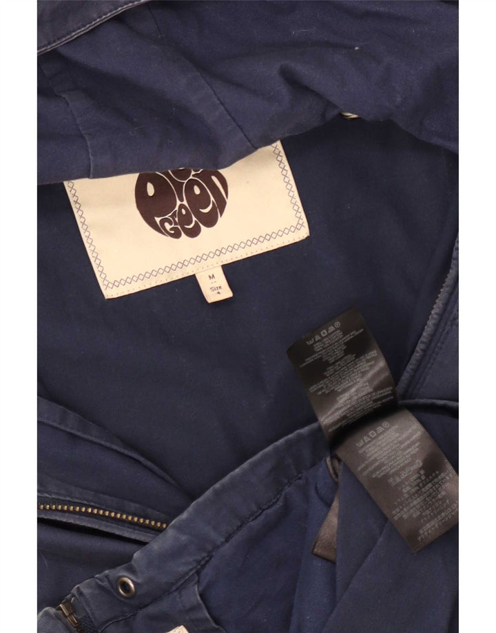 Pretty Green Ανδρικό Bomber Jacket με κουκούλα UK 38 Medium Navy Blue Cotton