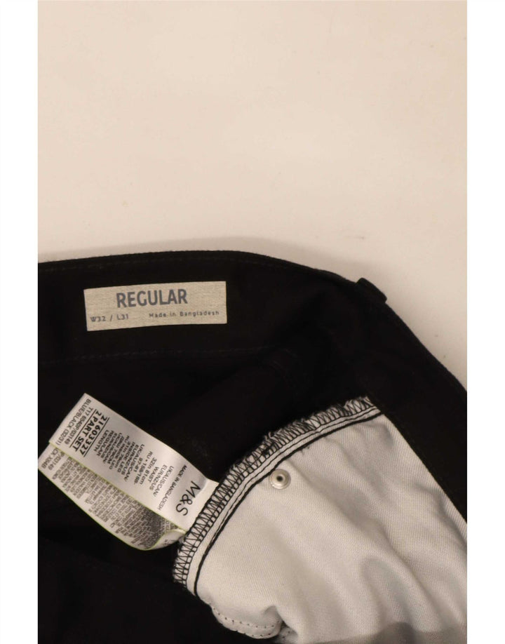 Ανδρικό τζιν ίσιο Marks & Spencer Regular Fit W32 L31 Μαύρο βαμβακερό