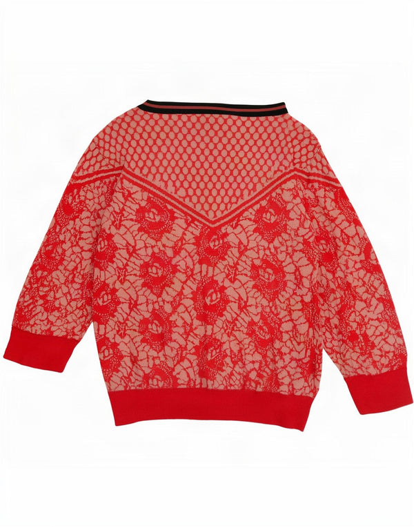 Chiara Bertani Γυναικείο πουλόβερ με λαιμόκαυστο UK 10 Small Red Floral