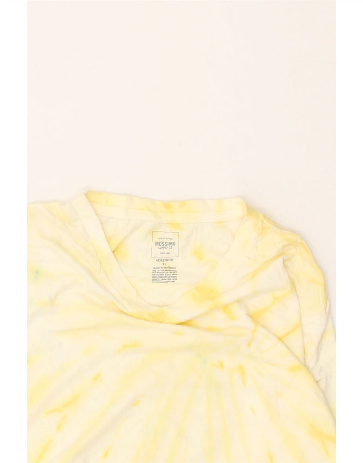 MOSSIMO Mens Athletic Fit  T-Shirt Top Large Yellow Tie Dye Cotton | Vintage Mossimo | Thrift | Second-Hand Mossimo | Used Clothing | Messina Hembry 