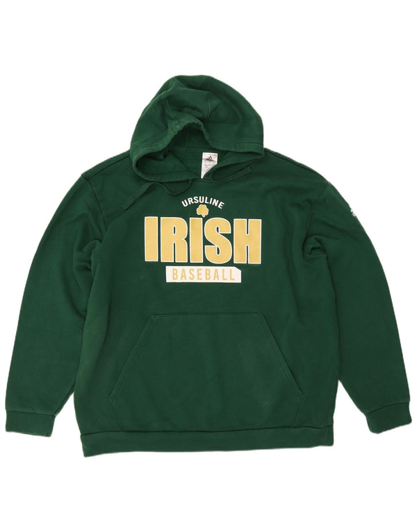 Ανδρικό γραφικό μπέιζμπολ ADIDAS με κουκούλα XL Πράσινο βαμβακερό