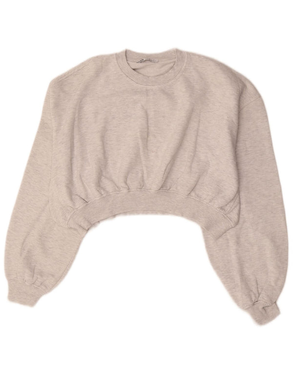 Zara Γυναικεία φούτερ Crop Oversized Jumper UK 14 Medium Grey