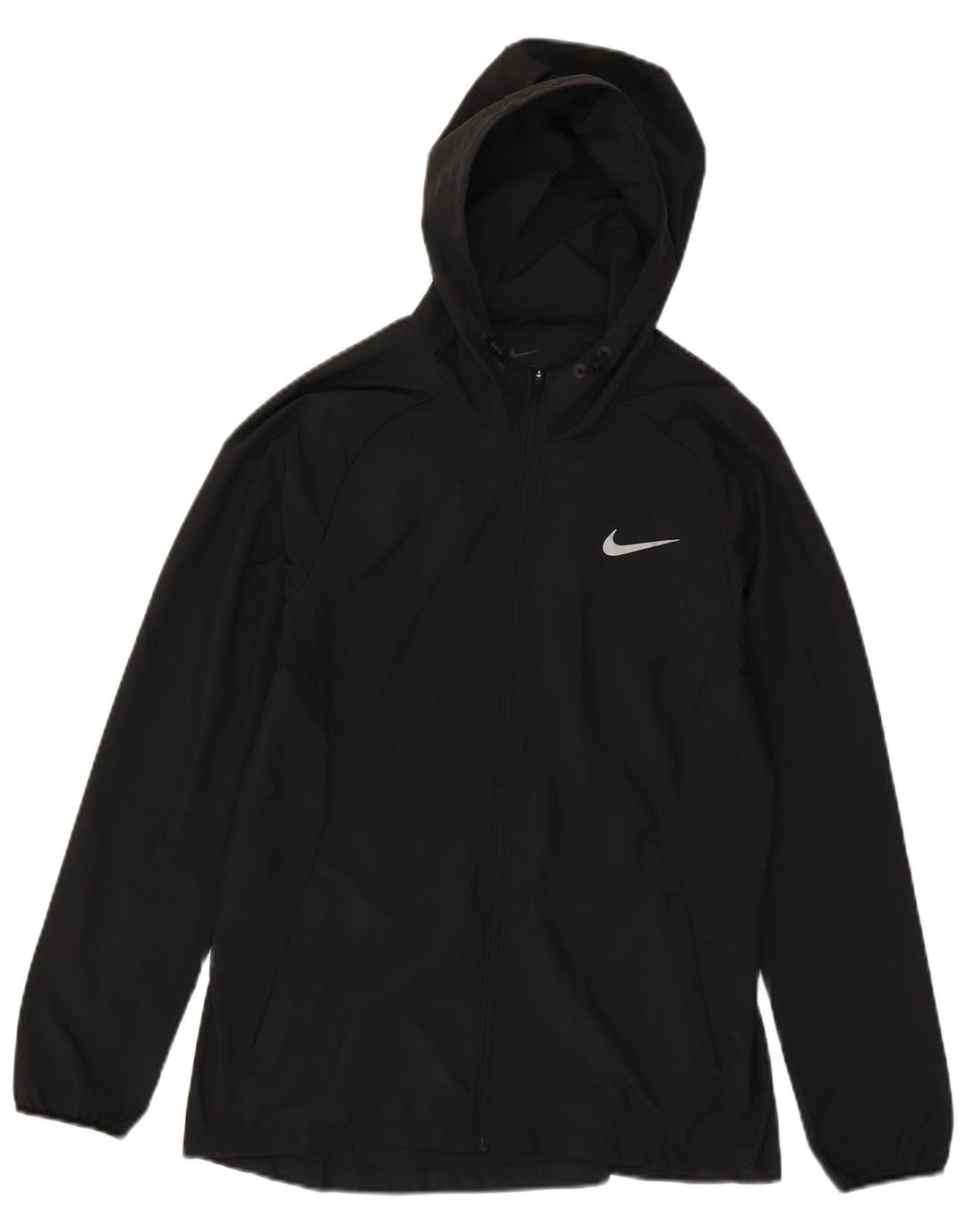 Nike γυναικείο μπουφάν βροχής με κουκούλα UK 12 μεσαίο μαύρο πολυεστέρα