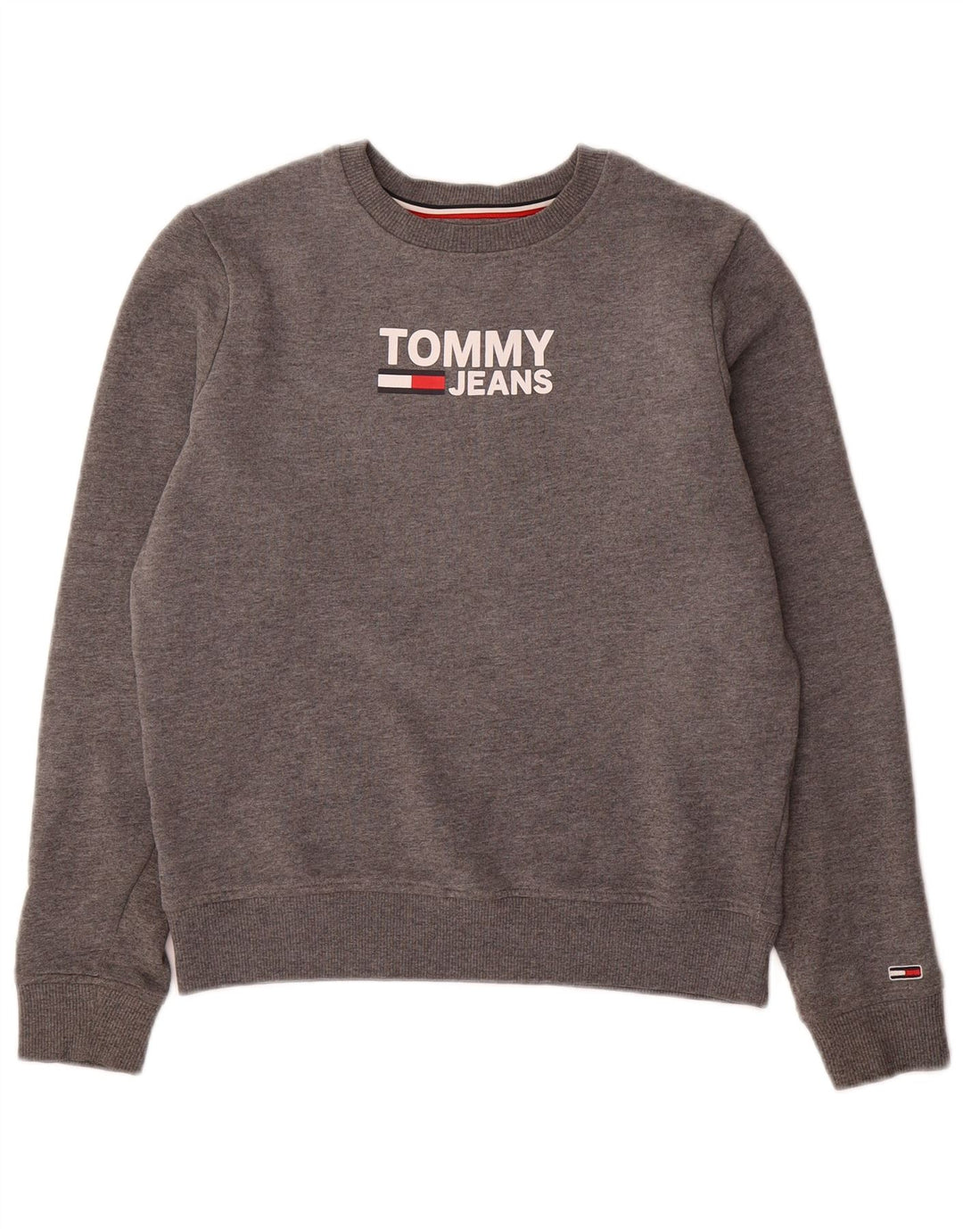 TOMMY HILFIGER Γυναικεία υπερμεγέθη γραφική φούτερ Jumper UK 6 XS Γκρι