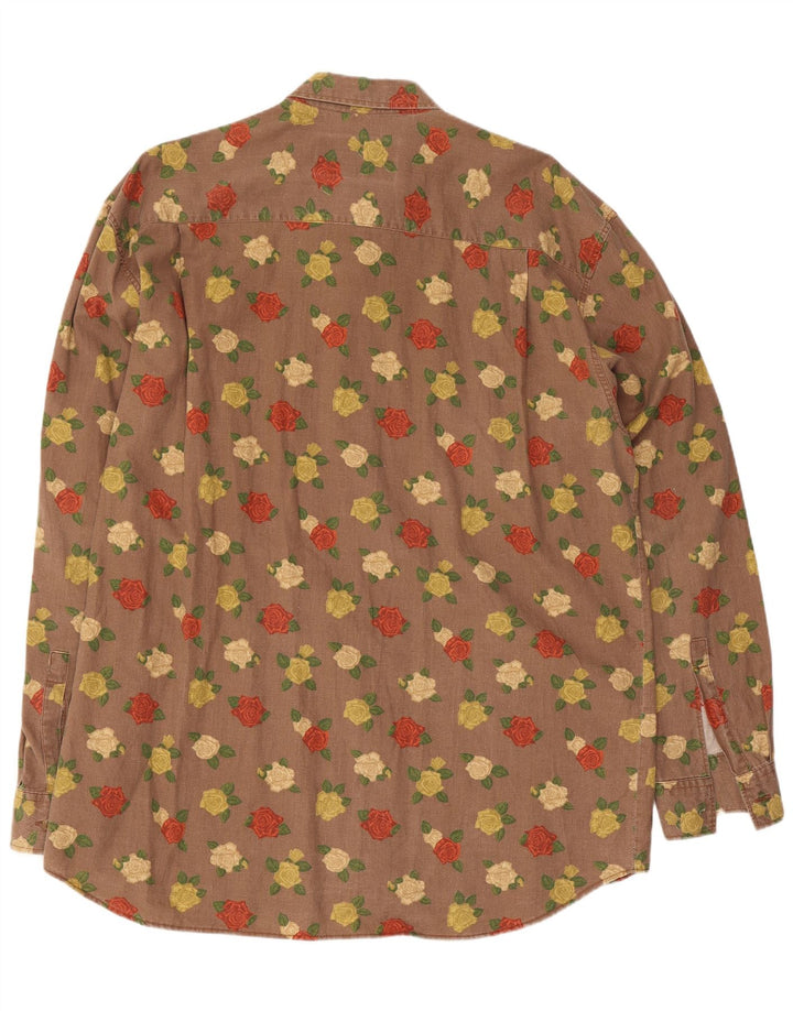 Vintage Ανδρικό Πουκάμισο Μεγάλο Καφέ Floral