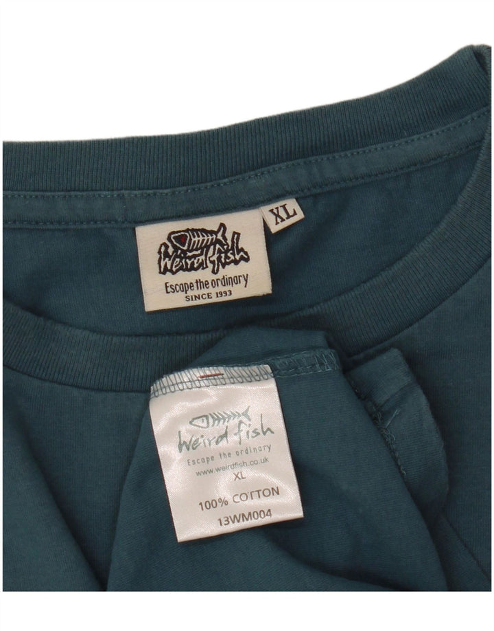 WEIRD FISH Ανδρικό γραφικό T-Shirt Top XL Μπλε βαμβακερό