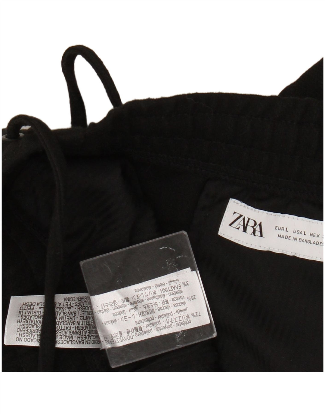 Zara Γυναικείο κωνικό παντελόνι casual μεγάλο W32 L28 μαύρο πολυεστέρα